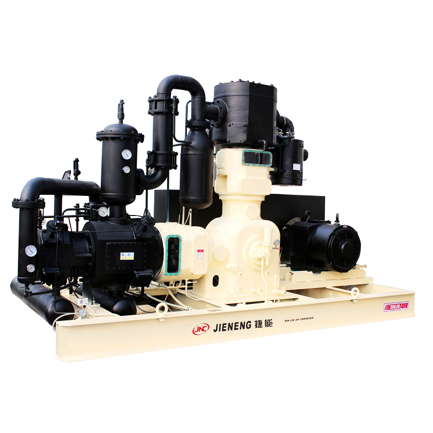 40bar水冷L型無(wú)油活塞式中高壓空壓機(jī)